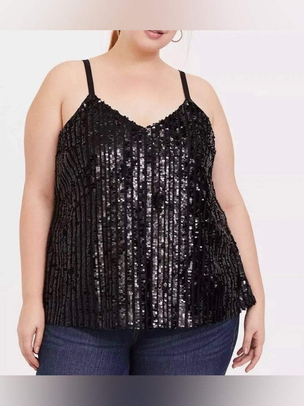 NWT Torrid Sophie Sequin Swing Cami Tank Top Black 1 (14 - 16) 1x